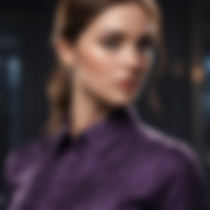 Dark Purple Shirt with Bold Geometric Patterns