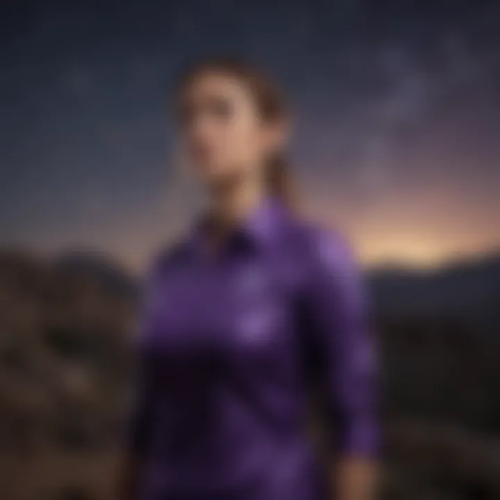 Dark Purple Shirt under Starry Night Sky