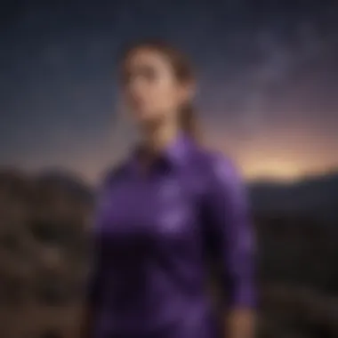 Nocturnal Adventure: Dark Purple Shirt under Starry Skies Dark Purple Shirt under Starry Night Sky