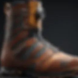 Close-up view of DC Double Boa snowboard boots showcasing the intricate lacing system