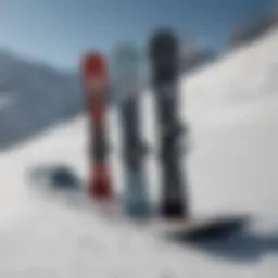 Illustration showing various snowboard lengths with weight indicators