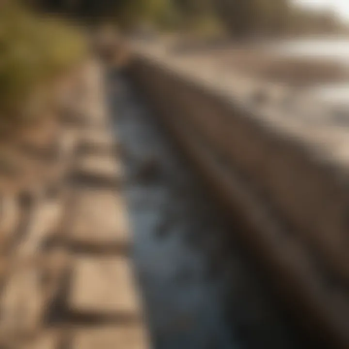 Reinforced earth seawall showcasing erosion control techniques