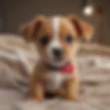 Pawsitively Adorable: Puppy Love on Fabric Close-up of a dog photo t-shirt featuring a playful puppy design