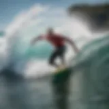 Dynamic wave surfer in motion