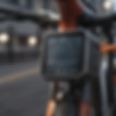 A close-up of ebike technical specifications displayed on a digital screen.