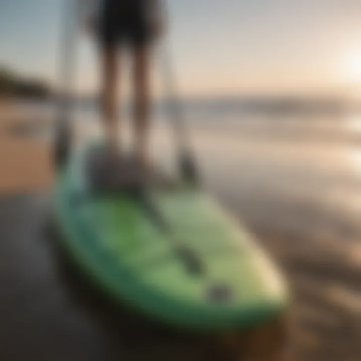 Eco-friendly electric paddleboard on the beach