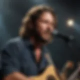 Eddie Vedder performing live on a San Diego stage