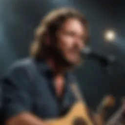 Eddie Vedder performing live on a San Diego stage