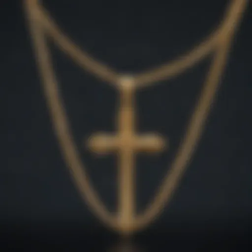 Exquisite craftsmanship of a gold chain necklace with cross