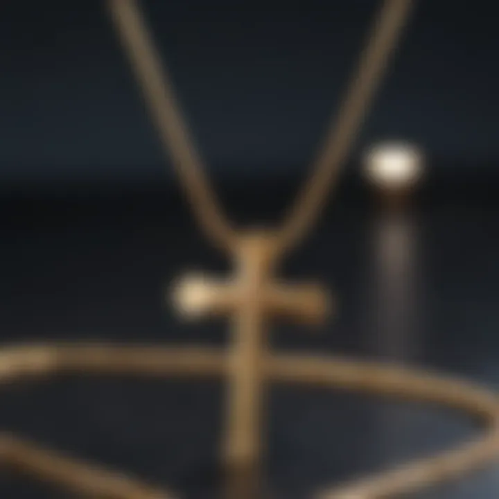 Modern fashion appeal of a gold chain necklace with cross