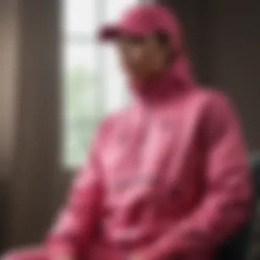 Elegant Nike Pink Windbreaker draped over a chair