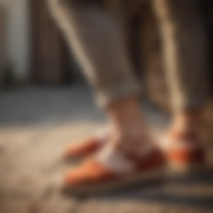 Elegant espadrilles in a rustic setting