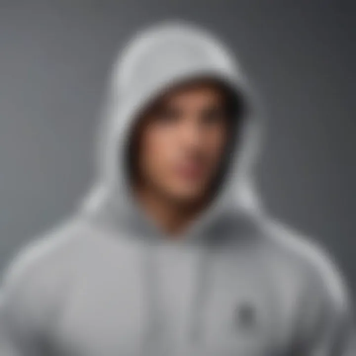 Elegant Silver Grey Champion Hoodie Front View