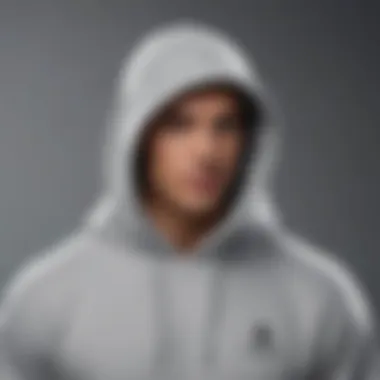 Front View of the Sophisticated Silver Grey Champion Hoodie Elegant Silver Grey Champion Hoodie Front View