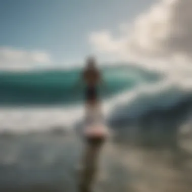 Surfer riding elegantly on a 7ft surfboard