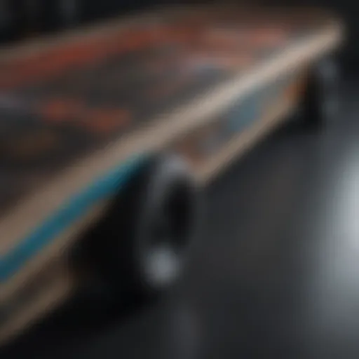 Close-up of Element skateboard deck showcasing intricate graphics and design