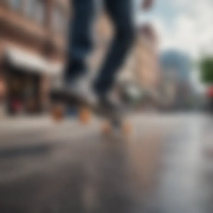 Everslick skateboard in an urban skating environment