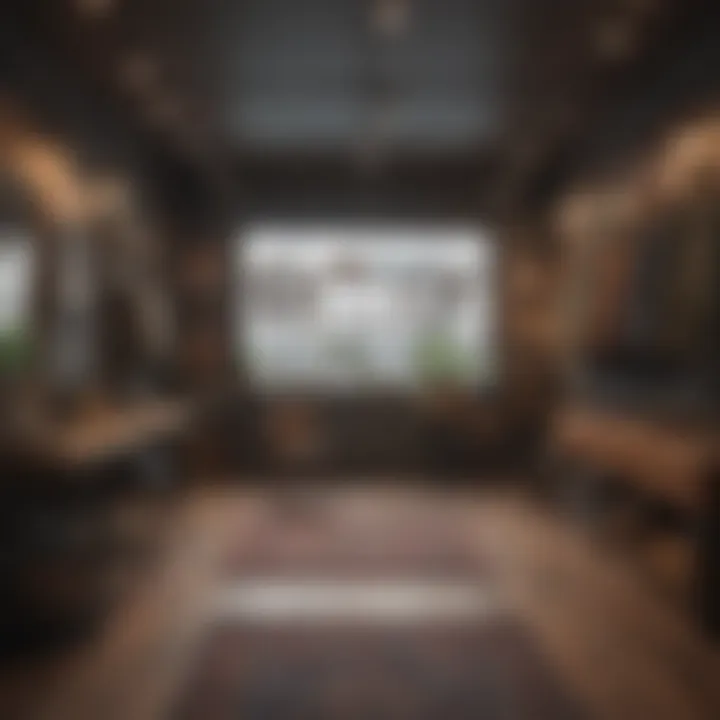 Hipster clothing store interior featuring vintage decor
