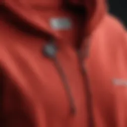 A close-up of the Disney red sweatshirt showcasing its vibrant color and fabric texture.