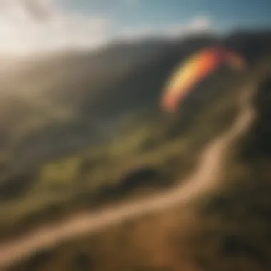 Aerial view of a kite soaring in the sky