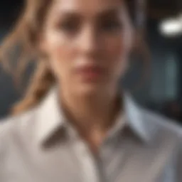 Elegant button-up shirt in neutral tone