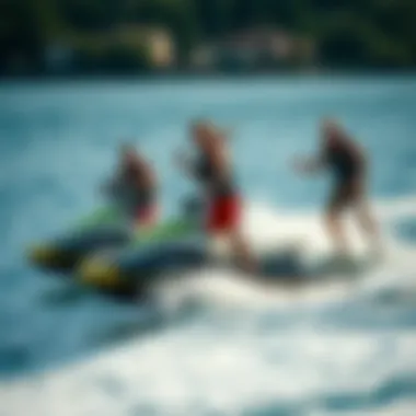 Jet Surfboarding Fun on the Water Enthusiasts enjoying a day on the water with affordable jet surfboards