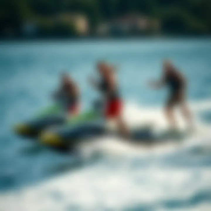 Jet Surfboarding Fun on the Water Enthusiasts enjoying a day on the water with affordable jet surfboards