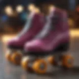 A close-up view of colorful roller skates for beginners.