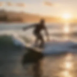 Surfing at Sunset in Paia