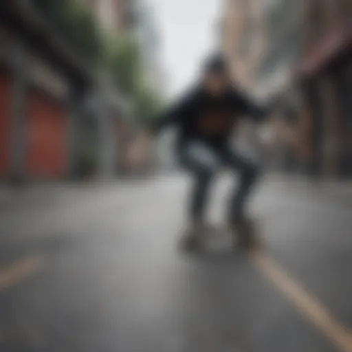 Rebellious skater in urban landscape