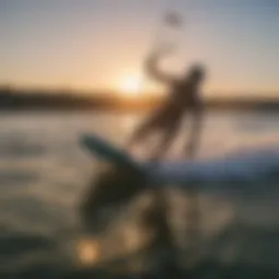 A dynamic kiteboarding scene showcasing Axis Kiteboards in action