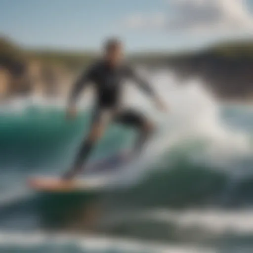 A sleek and dynamic kite board cutting through the waves
