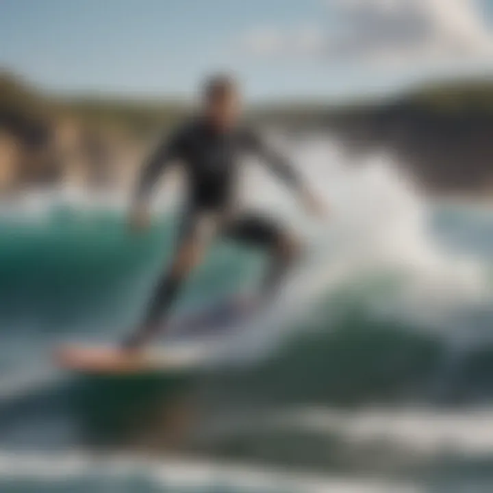 A sleek and dynamic kite board cutting through the waves