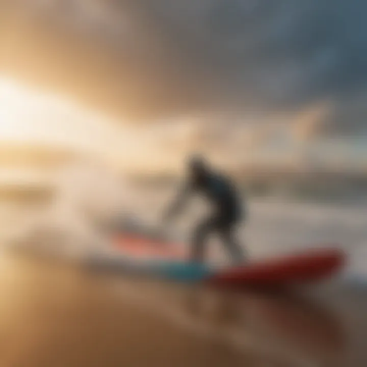 An innovative kite board showcasing advanced aerodynamic features