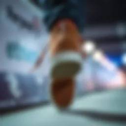 Brown Etnies footwear showcasing unique design elements