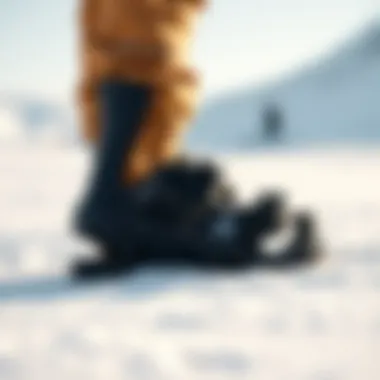Burton Step On binding showcased on snow-covered terrain