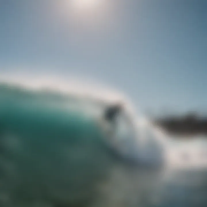 An aerial view of a local surf competition, highlighting the competitive yet friendly nature of surf events.