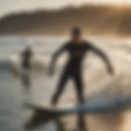 A vibrant beach scene where surfers gather, embodying the spirit of camaraderie and community.