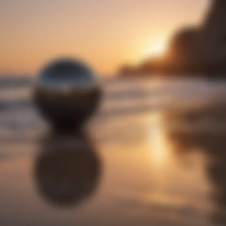 A serene beach scene at sunset, symbolizing peace and reflection