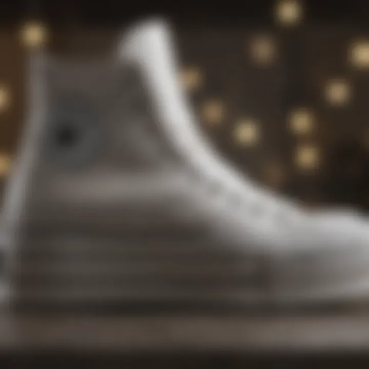 Detailed view of the Chuck Taylor All Star Lift High Top Platform Sneaker showcasing its unique design elements.