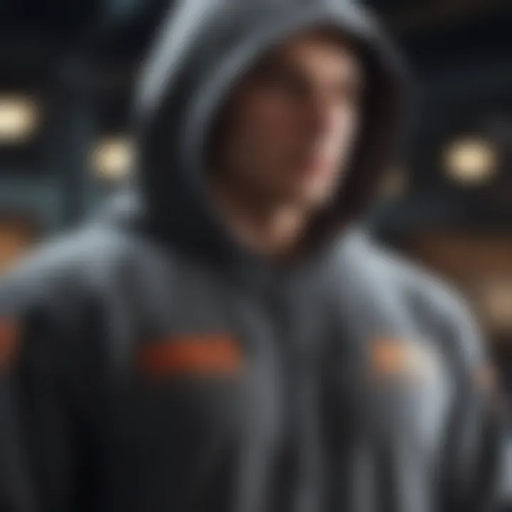 Close-up of a class hoodie highlighting its innovative design and materials