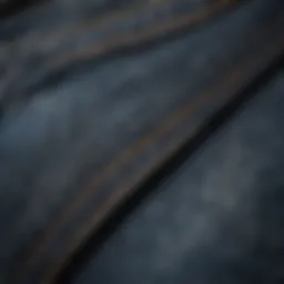 Close-up of denim fabric showcasing texture and color variations