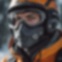 Close-up of high-performance snow gear