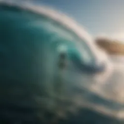 A breathtaking view of a famous surf destination with perfect waves.