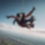 Adventurer soaring through the sky during a thrilling skydiving session