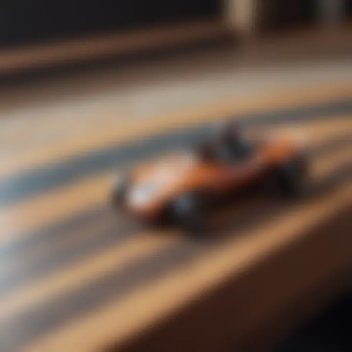 Close-up of vintage fingerboard toy design
