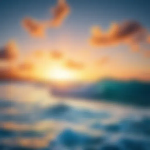 A breathtaking view of a popular surf break in Fiji at sunset