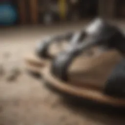 Close-up of a globe sandal showcasing its durable materials and robust design.
