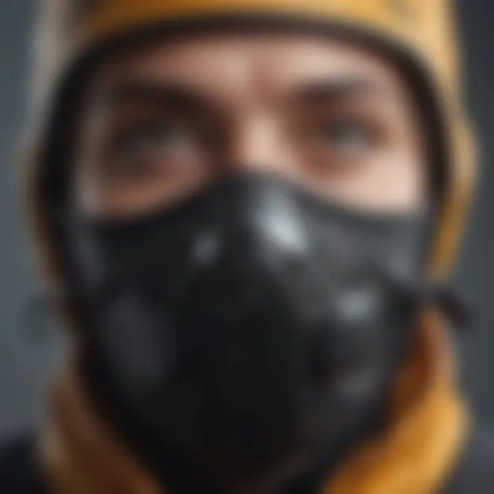 Close-up of North Face face covering design for extreme sports