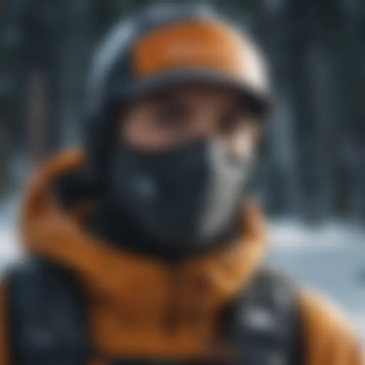 Athlete showcasing enhanced performance with North Face face covering in extreme sports
